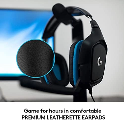 Logitech G432 Wired Gaming Headset, 7.1 Surround Sound, DTS Headphone:X 2.0, Flip-to-Mute Mic, PC (Leatherette) Black/Blue, 7.2 x 3.2 x 6.8 inches thumbnail-3