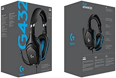 Logitech G432 Wired Gaming Headset, 7.1 Surround Sound, DTS Headphone:X 2.0, Flip-to-Mute Mic, PC (Leatherette) Black/Blue, 7.2 x 3.2 x 6.8 inches thumbnail-6